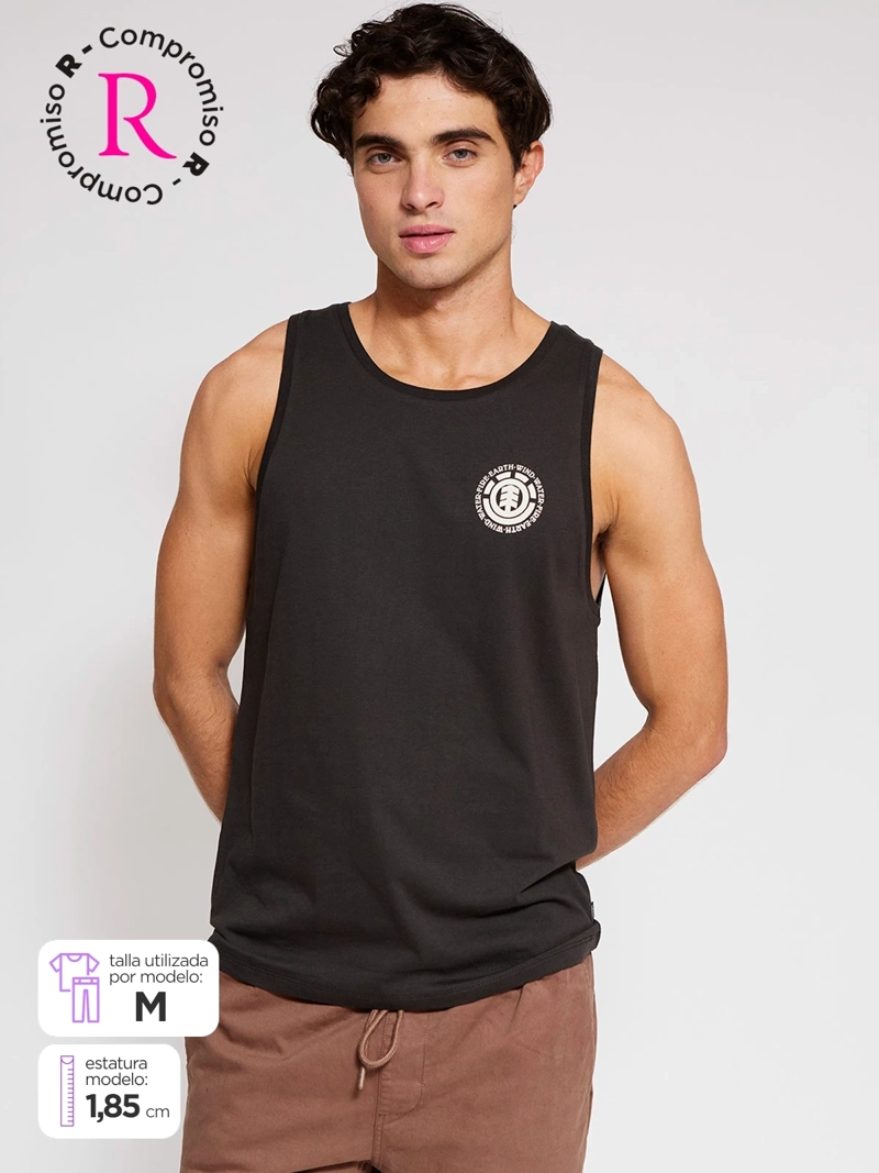 POLERA HOMBRE ELEMENT ALGODÓN SIN MANGAS BÁSICA - 1