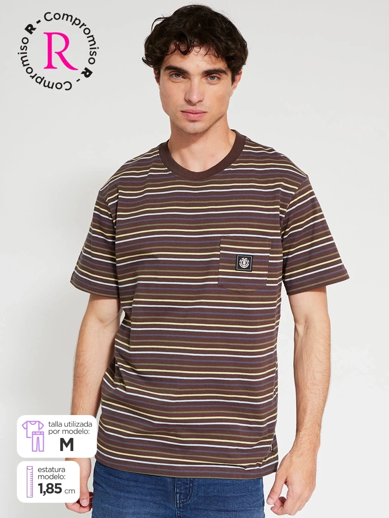 POLERA HOMBRE ELEMENT ALGODÓN MANGA CORTA RAYAS