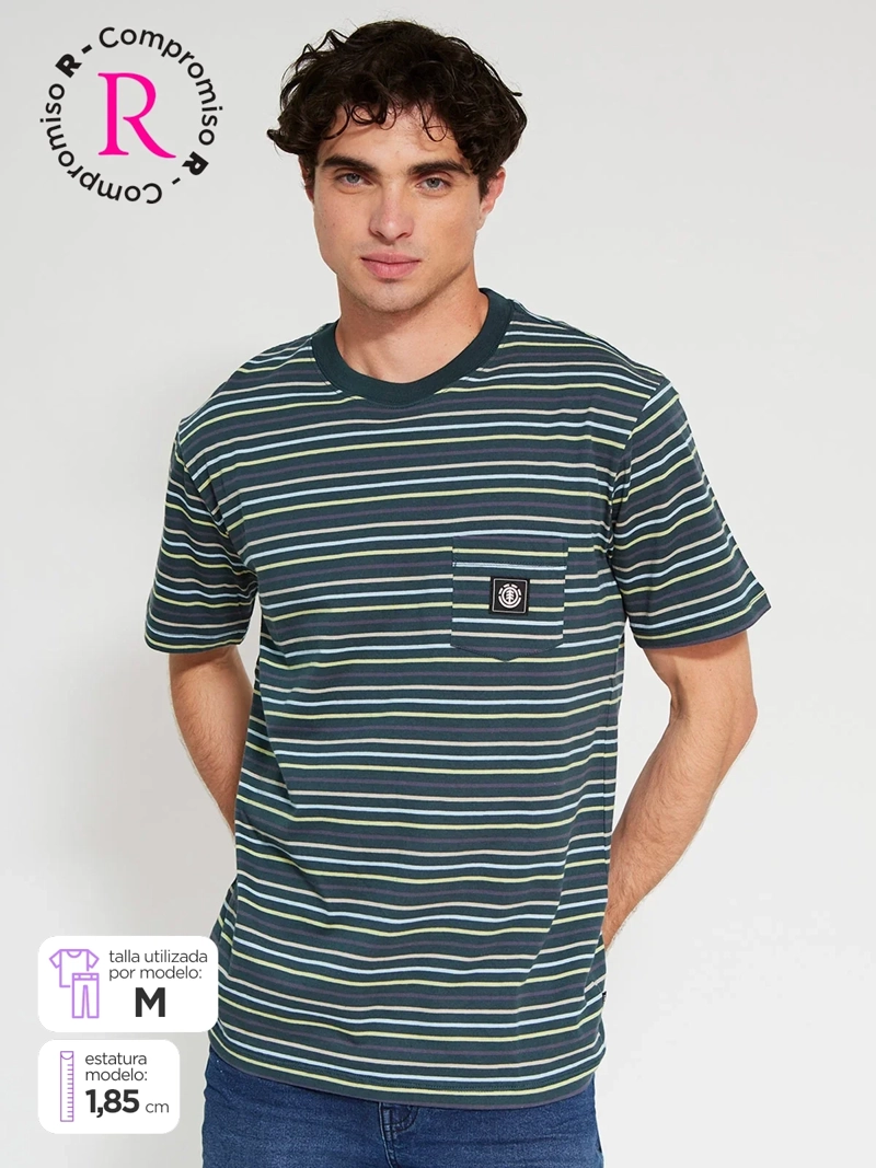 POLERA HOMBRE ELEMENT ALGODÓN MANGA CORTA RAYAS
