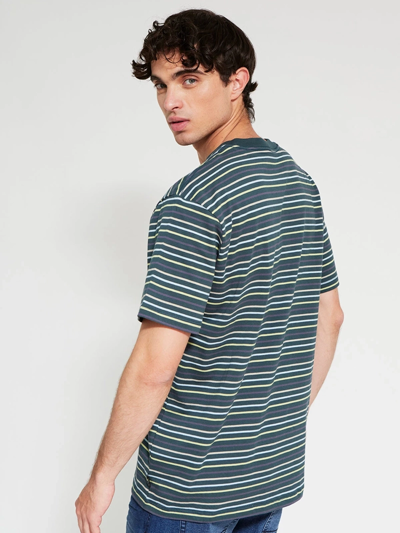 POLERA HOMBRE ELEMENT ALGODÓN MANGA CORTA RAYAS - 2
