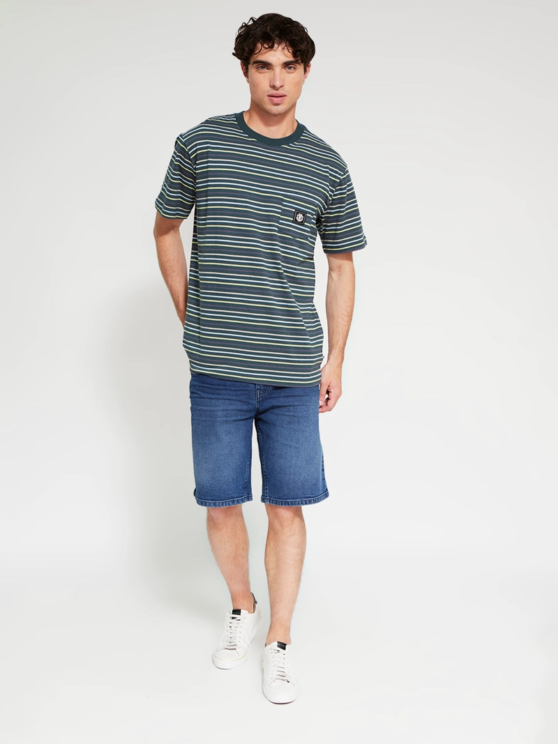 POLERA HOMBRE ELEMENT ALGODÓN MANGA CORTA RAYAS - 4