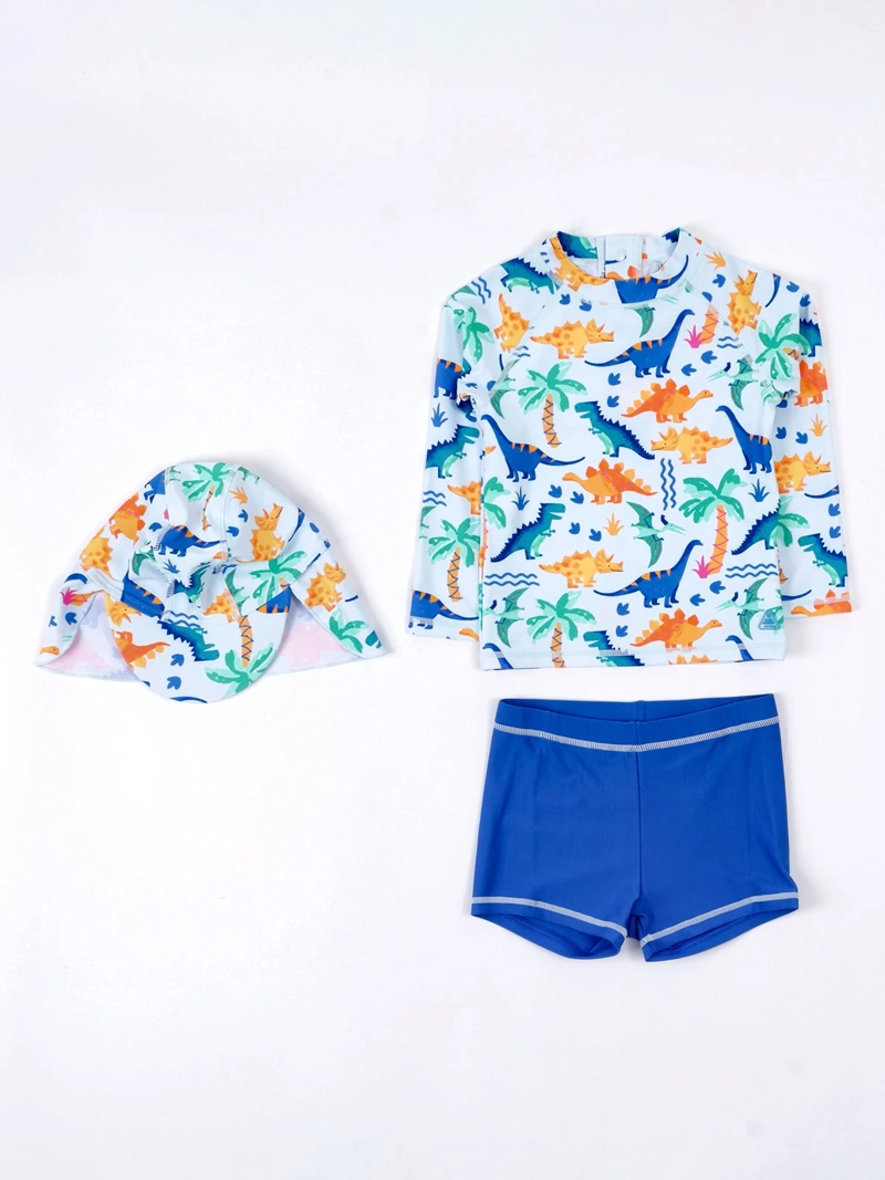 POLERA TRAJE DE BAÑO NIÑO BABY HARVEST UV MANGA LARGA SHORT Y GORRO BEBÉ - 1