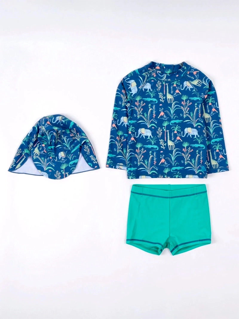 POLERA TRAJE DE BAÑO NIÑO BABY HARVEST UV MANGA LARGA SHORT Y GORRO BEBÉ - 3