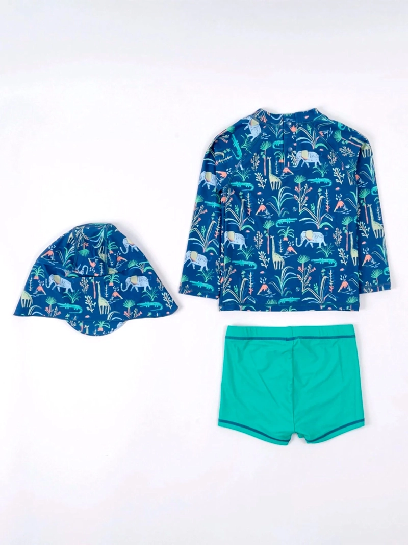 POLERA TRAJE DE BAÑO NIÑO BABY HARVEST UV MANGA LARGA SHORT Y GORRO BEBÉ - 4