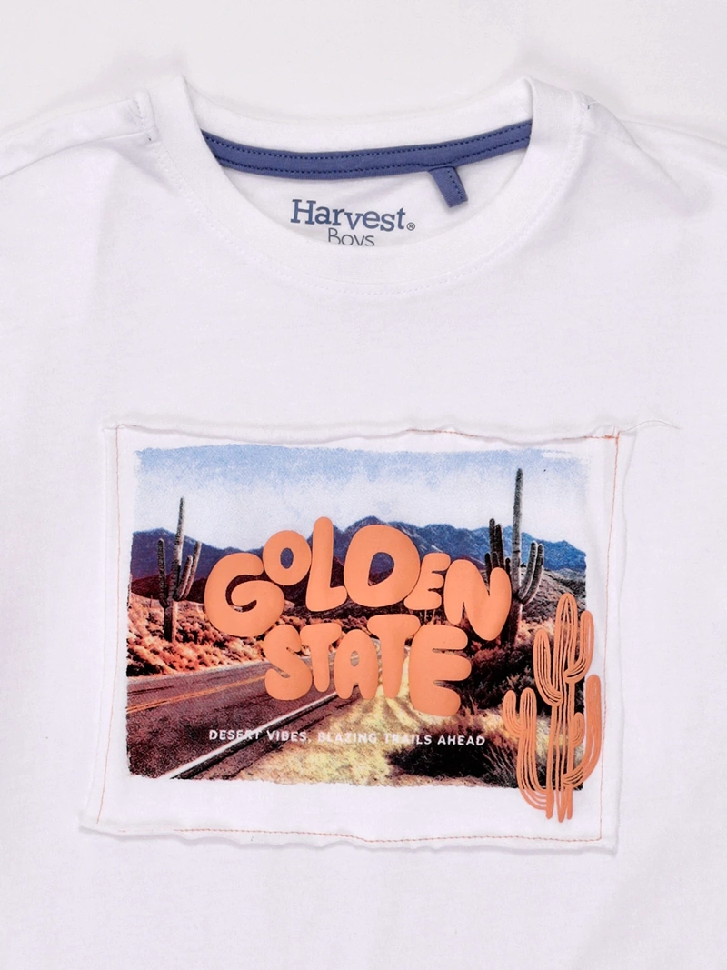 POLERA NIÑO HARVEST MANGA CORTA ALGODÓN - 3