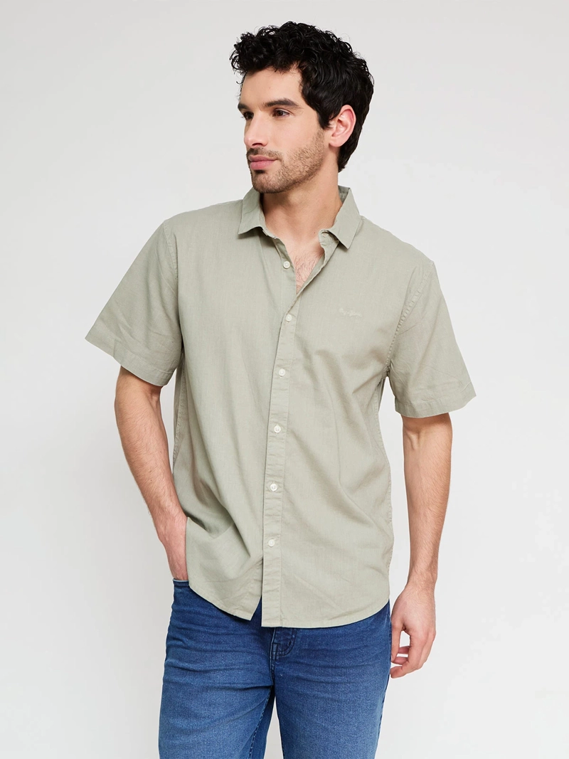 CAMISA HOMBRE PEPE JEANS ALGODÓN LINO MANGA CORTA - 1