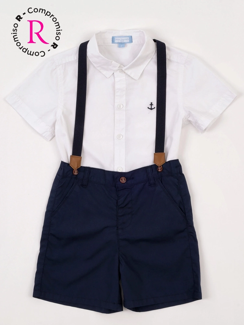 CONJUNTO CAMISA + SHORT NIÑO BABY HARVEST ALGODÓN  - 3