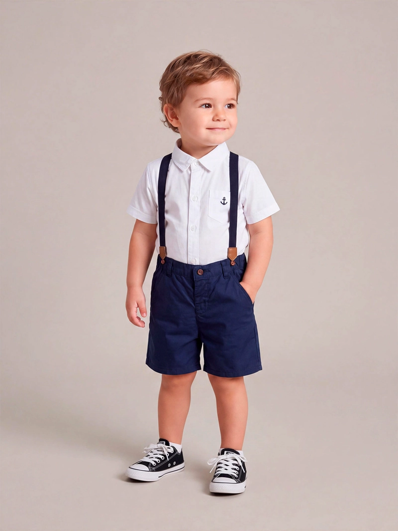 CONJUNTO CAMISA + SHORT NIÑO BABY HARVEST ALGODÓN