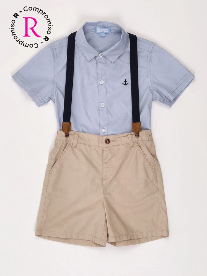 CONJUNTO CAMISA + SHORT NIÑO BABY HARVEST ALGODÓN  - 3