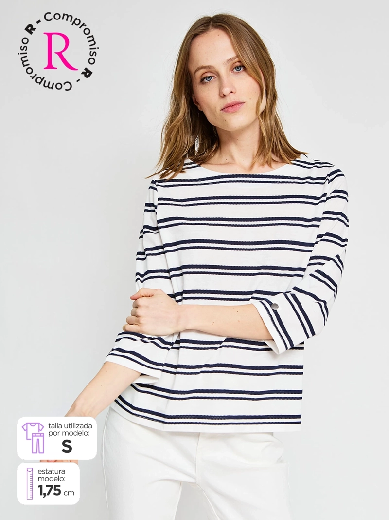 POLERA MUJER AZIZ ALGODÓN MANGA 3/4 - 1