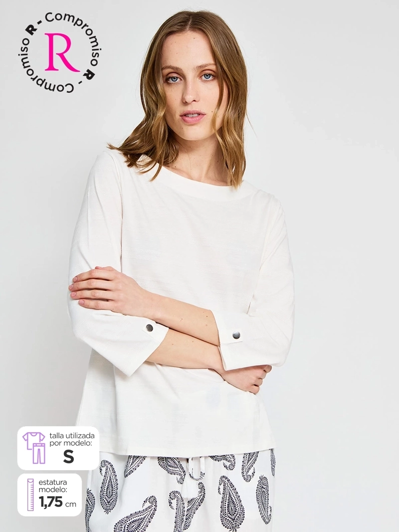 POLERA MUJER AZIZ ALGODÓN MANGA 3/4 - 1