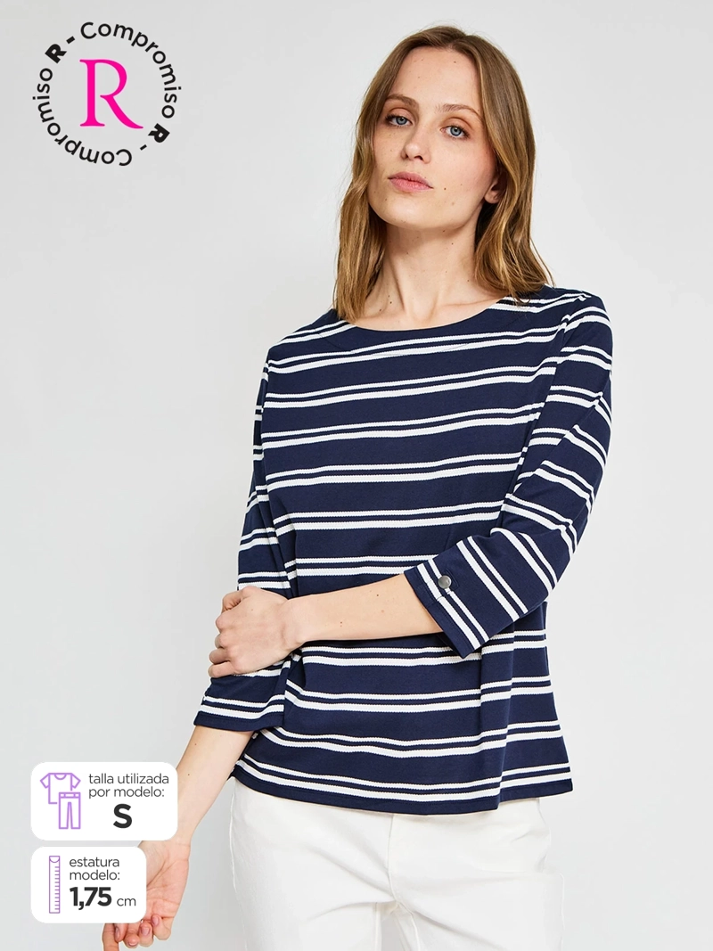 POLERA MUJER AZIZ ALGODÓN MANGA 3/4 - 1
