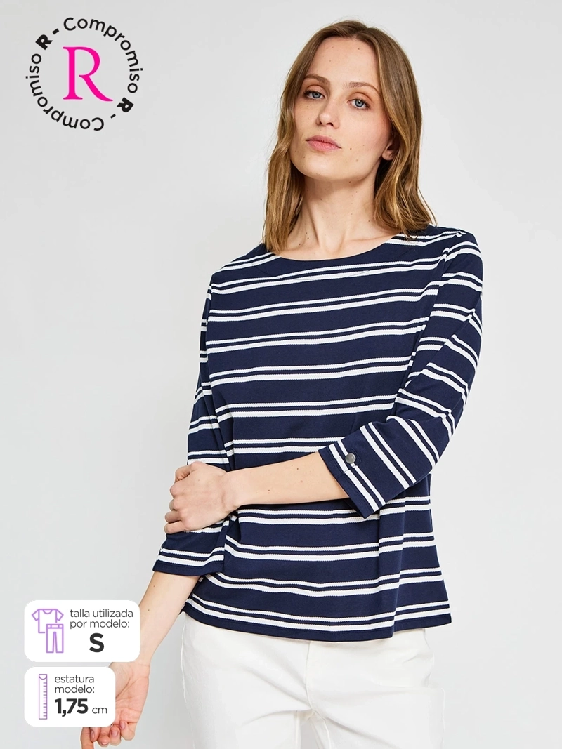 POLERA MUJER AZIZ ALGODÓN MANGA 3/4 - 1