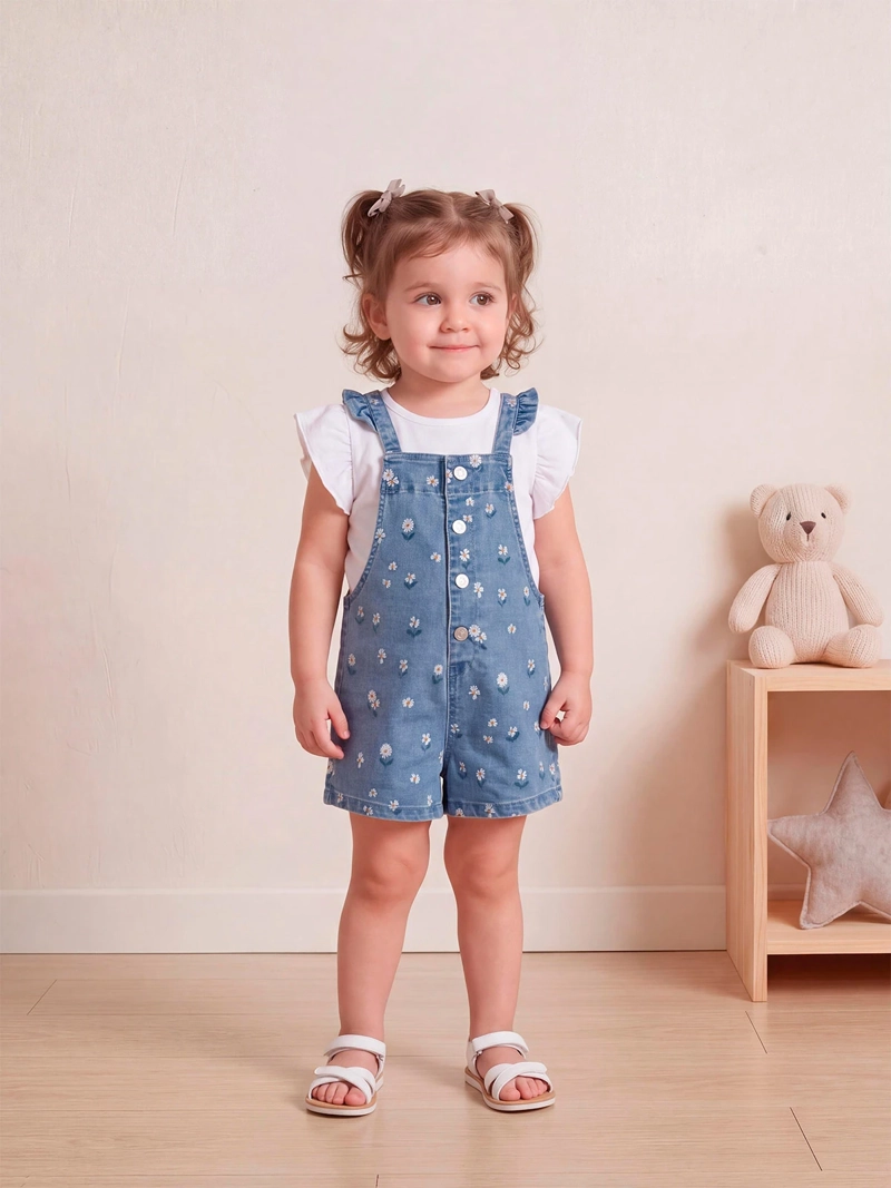CONJUNTO JARDINERA + POLERA NIÑA BABY HARVEST ALGODÓN