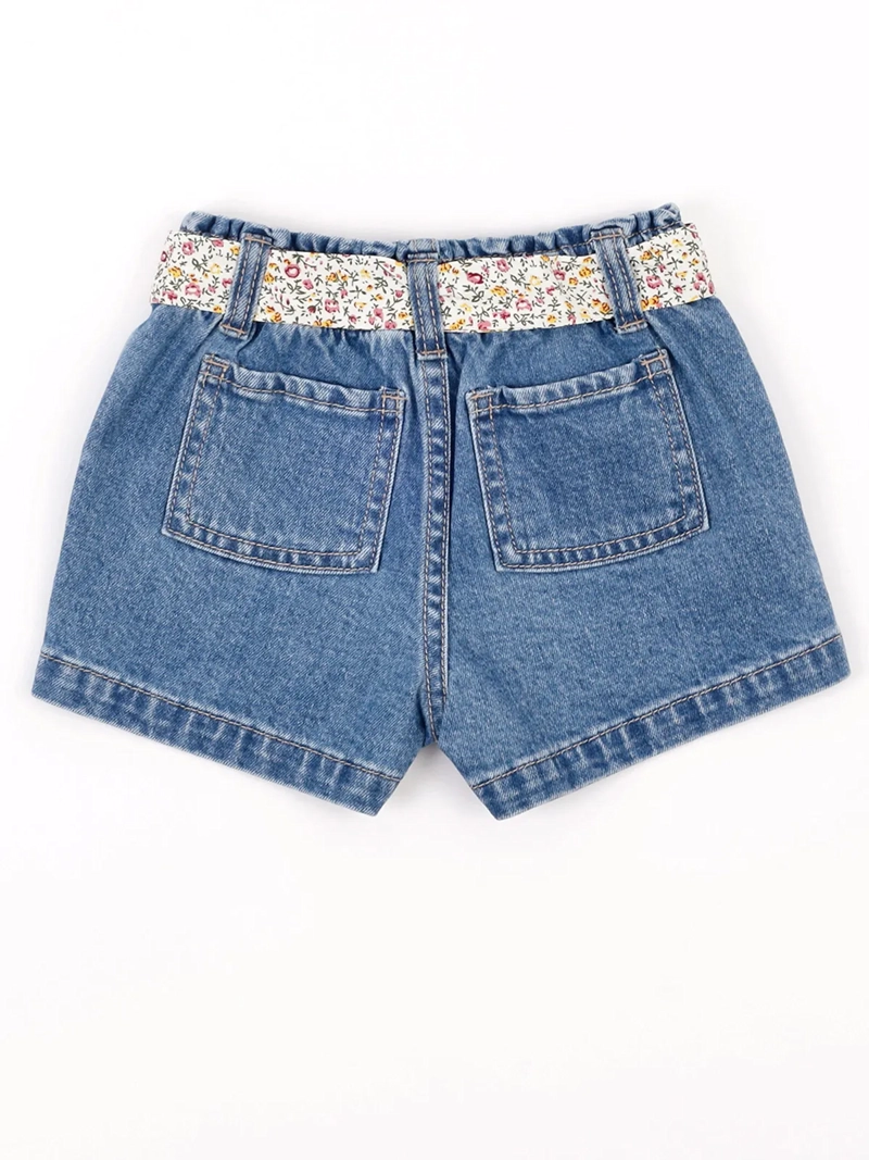 SHORT NIÑA BABY HARVEST ALGODÓN DENIM CINTURÓN - 4