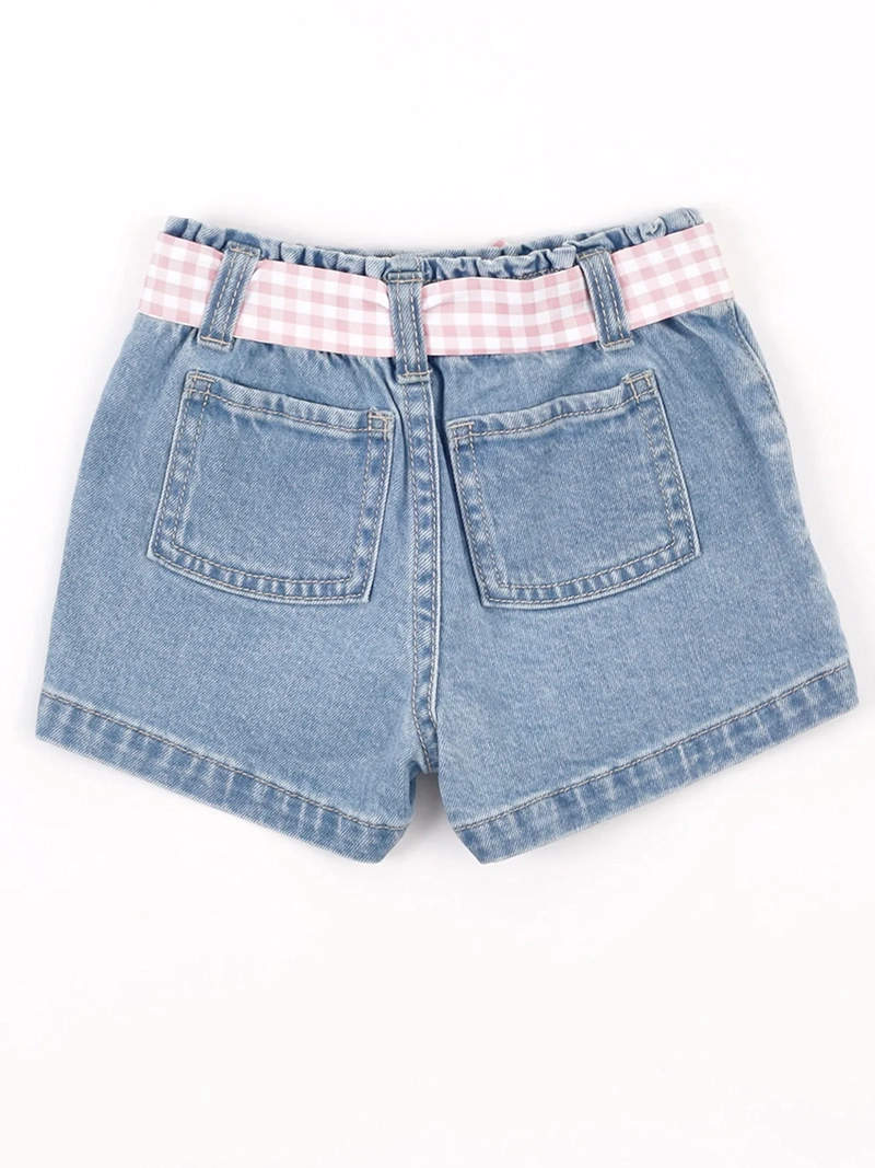 SHORT NIÑA BABY HARVEST ALGODÓN DENIM CINTURÓN - 4
