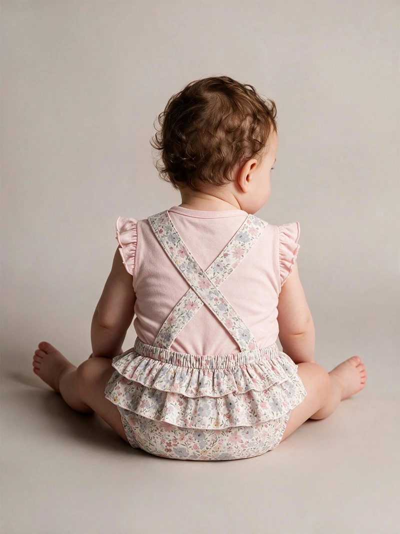 CONJUNTO JARDINERA + BODY NIÑA BABY HARVEST ALGODÓN  - 2