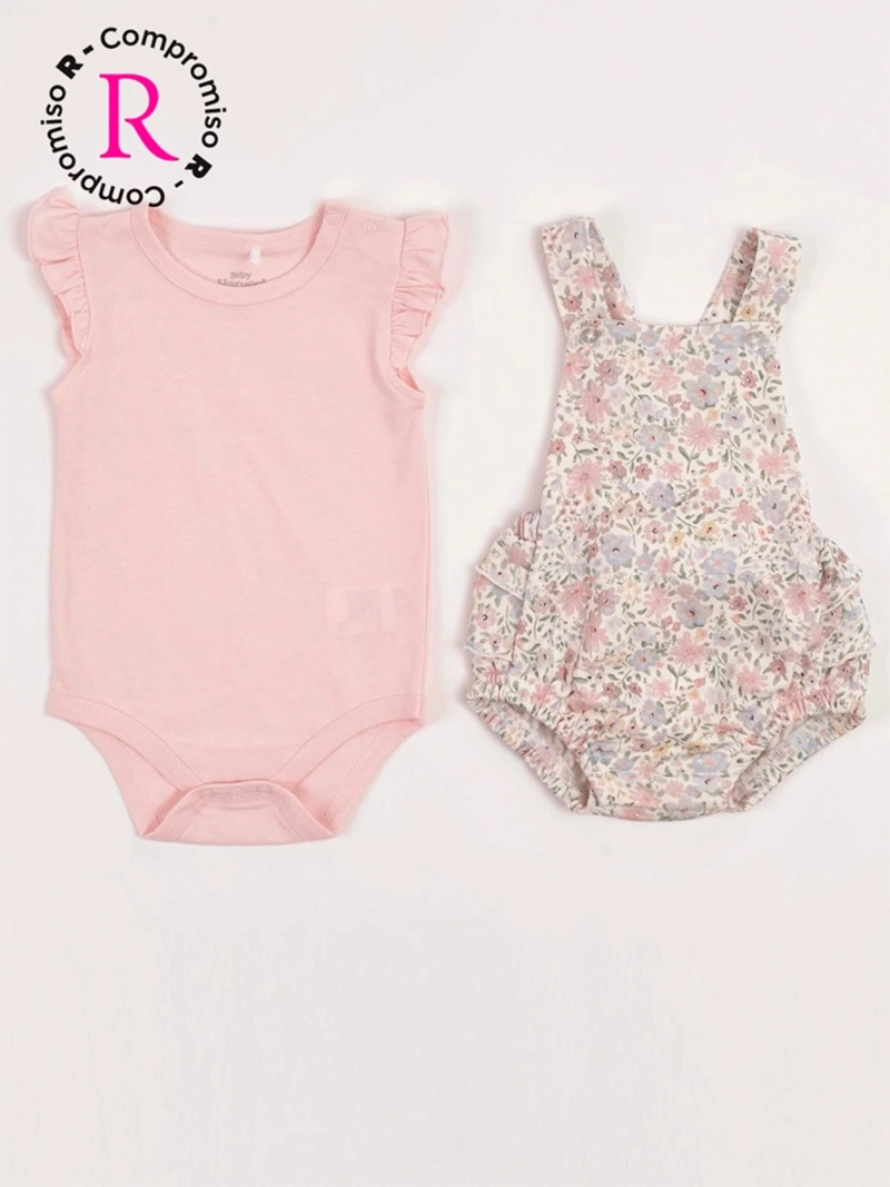CONJUNTO JARDINERA + BODY NIÑA BABY HARVEST ALGODÓN  - 1