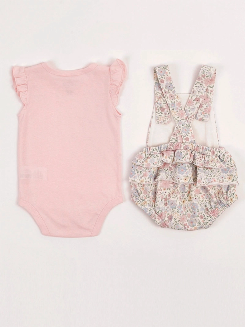 CONJUNTO JARDINERA + BODY NIÑA BABY HARVEST ALGODÓN  - 2