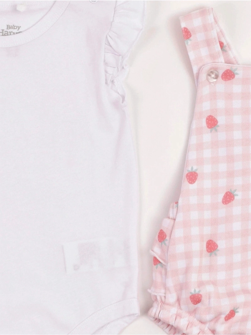CONJUNTO JARDINERA + BODY NIÑA BABY HARVEST ALGODÓN  - 3