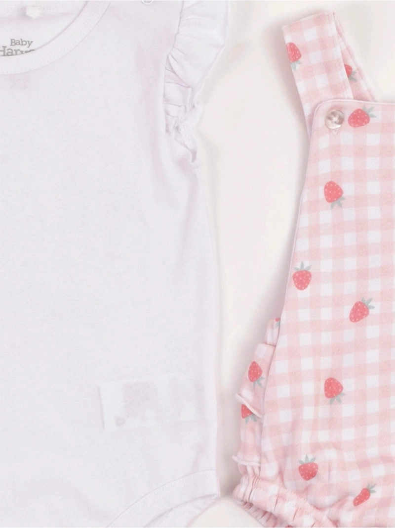 CONJUNTO JARDINERA + BODY NIÑA BABY HARVEST ALGODÓN  - 5