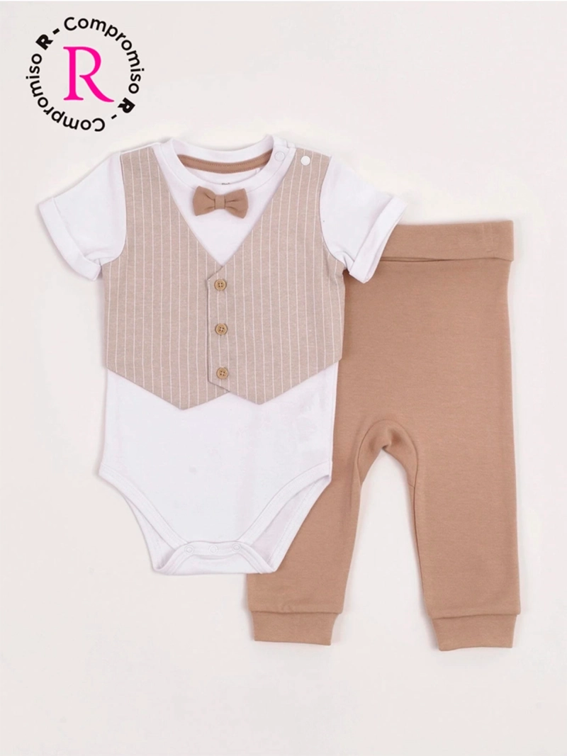 CONJUNTO BODY + PANTALÓN DE BUZO NIÑO BABY HARVEST ALGODÓN  - 3