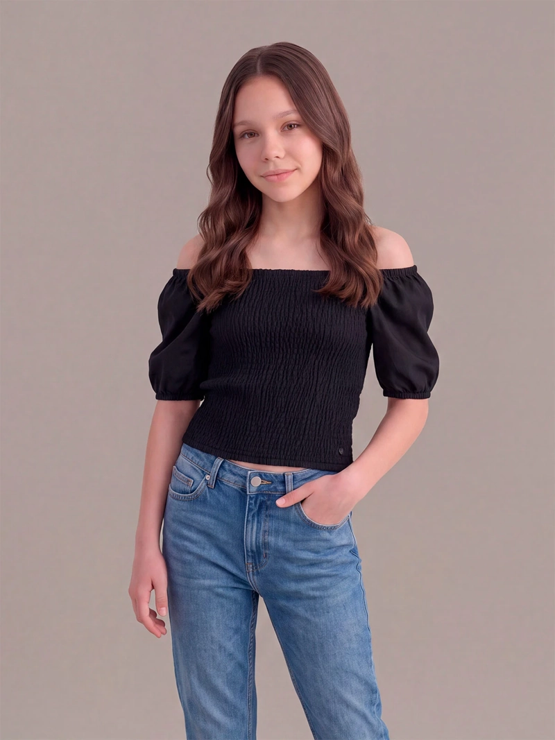 BLUSA NIÑA INDEX TEEN ALGODÓN MANGA CORTA PANAL