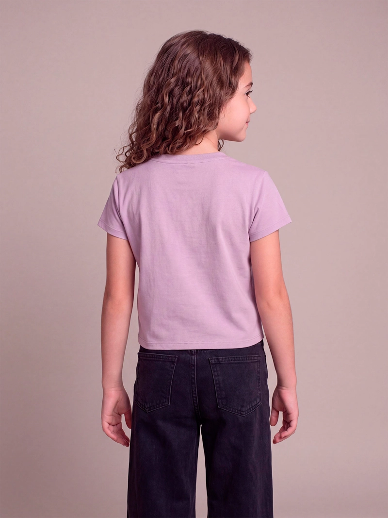 POLERA NIÑA HARVEST MANGA CORTA ALGODÓN PÉTALOS  - 2