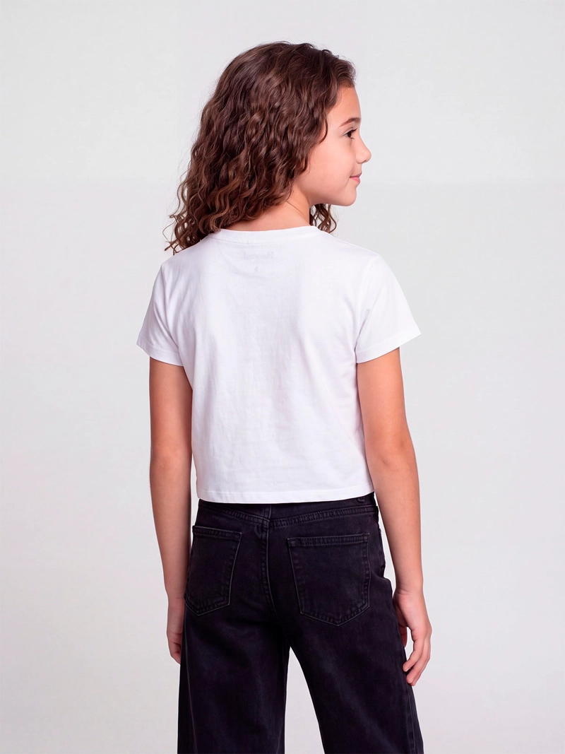 POLERA NIÑA HARVEST MANGA CORTA ALGODÓN PÉTALOS  - 2
