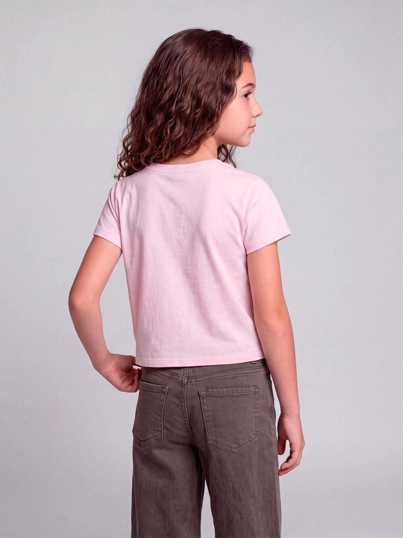 POLERA NIÑA HARVEST MANGA CORTA ALGODÓN PÉTALOS  - 2