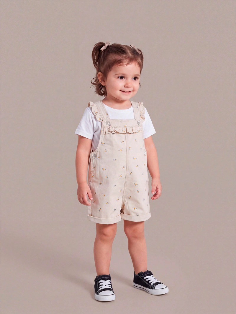 JARDINERA SHORT NIÑA BABY HARVEST ALGODÓN ESTAMPADA