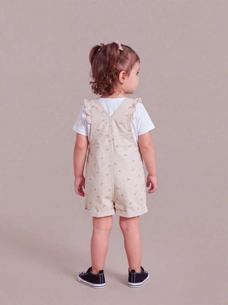 JARDINERA SHORT NIÑA BABY HARVEST ALGODÓN ESTAMPADA - 2
