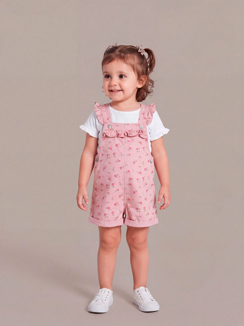 JARDINERA SHORT NIÑA BABY HARVEST ALGODÓN ESTAMPADA