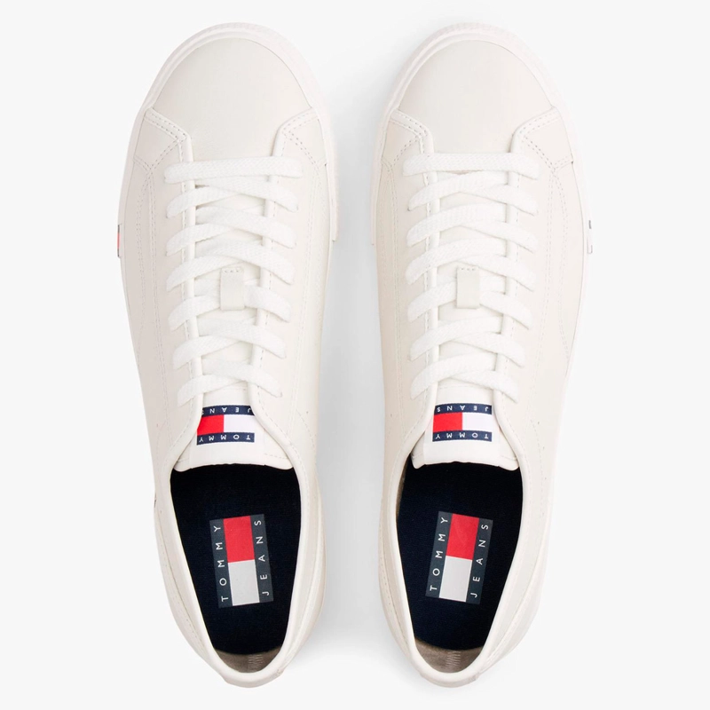 ZAPATILLAS HOMBRE TOMMY HILFIGER CASUALES BLANCO EM0EM01676YBL CUERO - 4