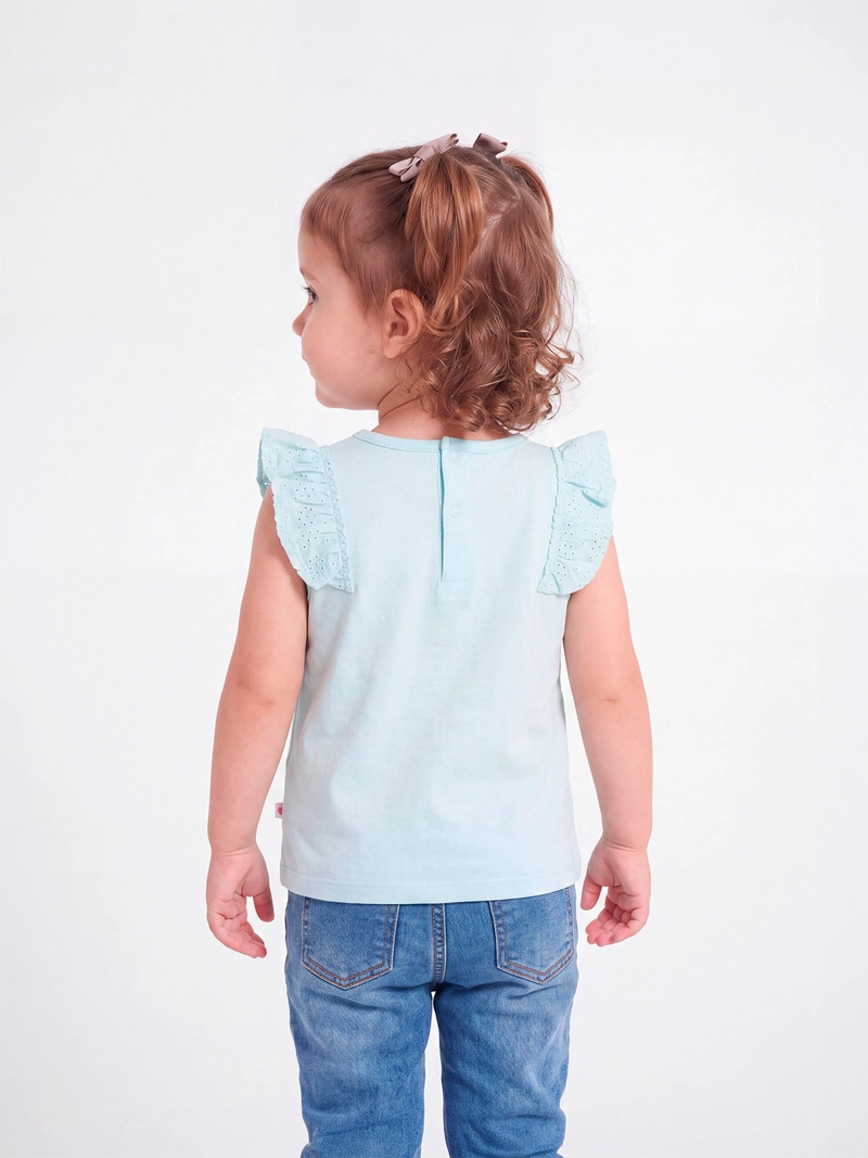 POLERA NIÑA BABY HARVEST ALGODÓN SIN MANGAS BRODERIE ESTAMPADO - 2