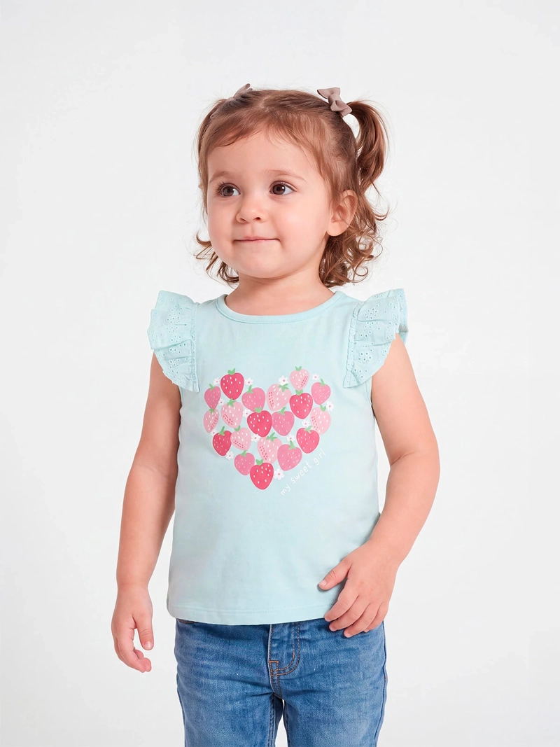 POLERA NIÑA BABY HARVEST ALGODÓN SIN MANGAS BRODERIE ESTAMPADO