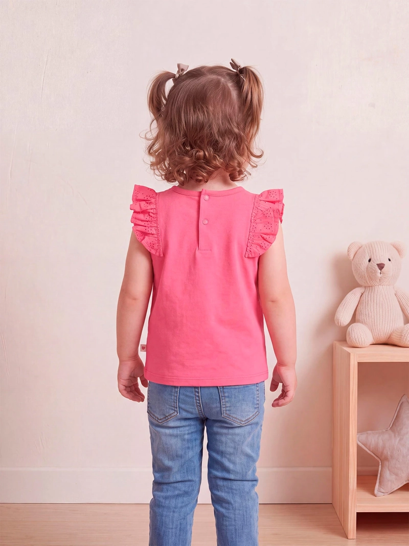 POLERA NIÑA BABY HARVEST ALGODÓN SIN MANGAS BRODERIE ESTAMPADO - 2