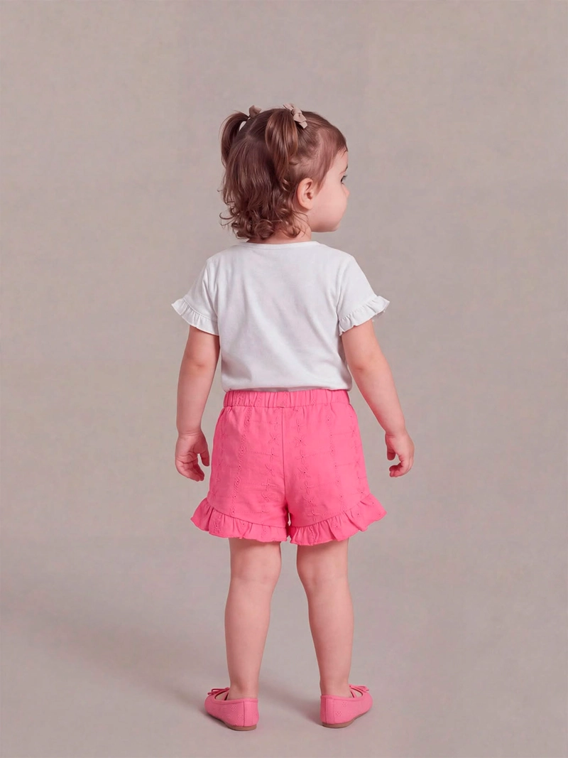 SHORT NIÑA BABY HARVEST VUELOS BORDADOS ALGODÓN - 2