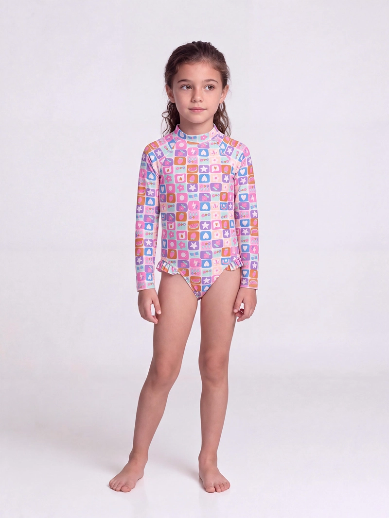 TRAJE DE BAÑO NIÑA HARVEST MANGA LARGA UV