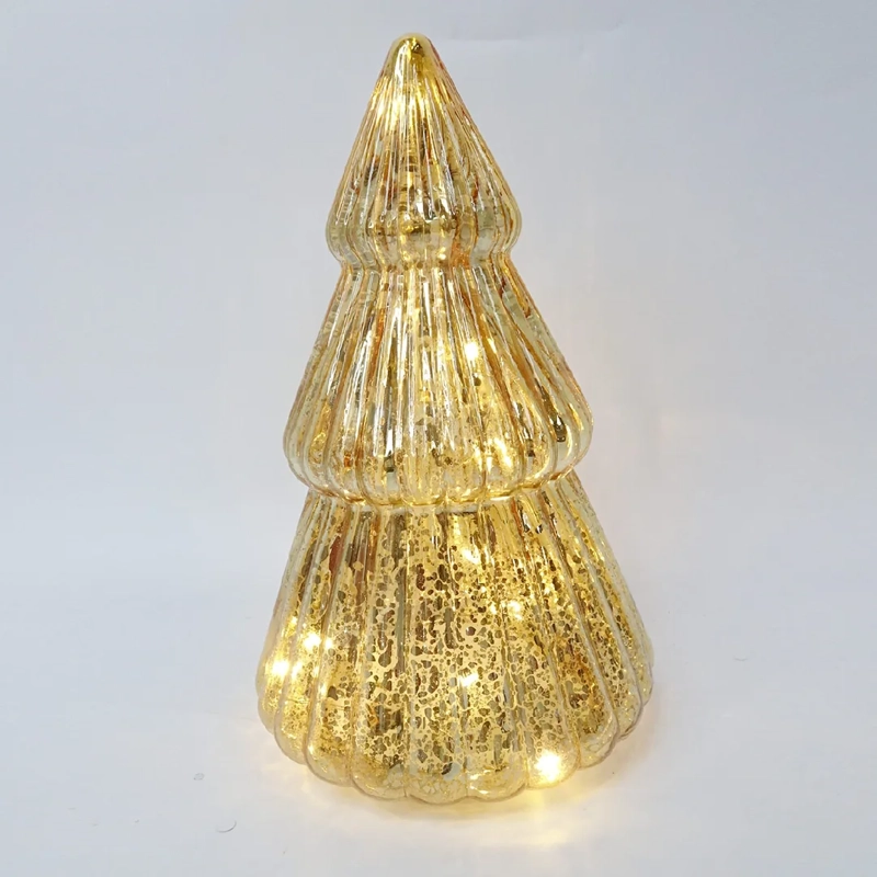 ADORNO NAVIDEÑO RIPLEY HOME ÁRBOL VIDRIO CON LUZ DORADO - 2