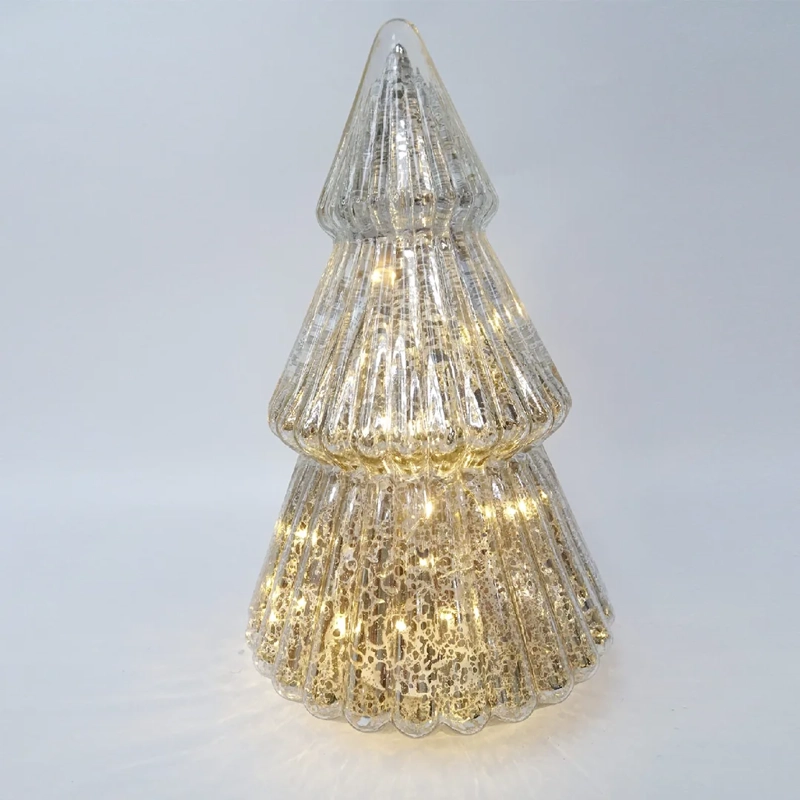 ADORNO NAVIDEÑO RIPLEY HOME ÁRBOL VIDRIO CHAMP CON LUZ - 2