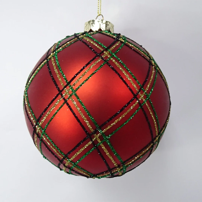 ADORNO NAVIDEÑO RIPLEY HOME TEDDY ESFERA ESCOCES ROJO - 2