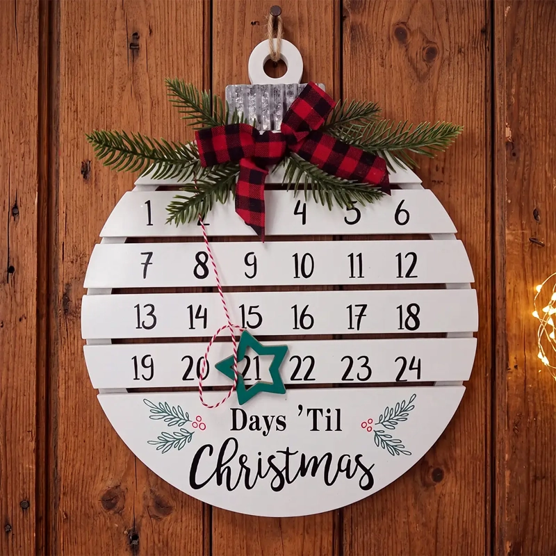ADORNO NAVIDEÑO RIPLEY HOME TRADITIONAL XMAS CALENDARIO DE ADVIENTO BLANCO - 1