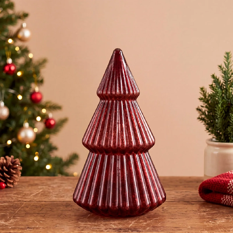 ADORNO NAVIDEÑO RIPLEY HOME WINE ROSE ÁRBOL VIDRIO BURGUNDY - 1