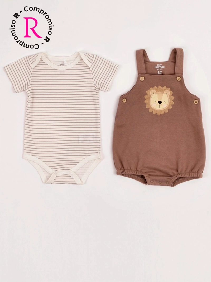 CONJUNTO JARDINERA + BODY NIÑO BABY HARVEST ALGODÓN