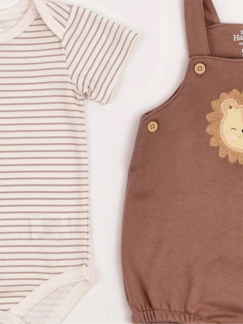 CONJUNTO JARDINERA + BODY NIÑO BABY HARVEST ALGODÓN  - 3