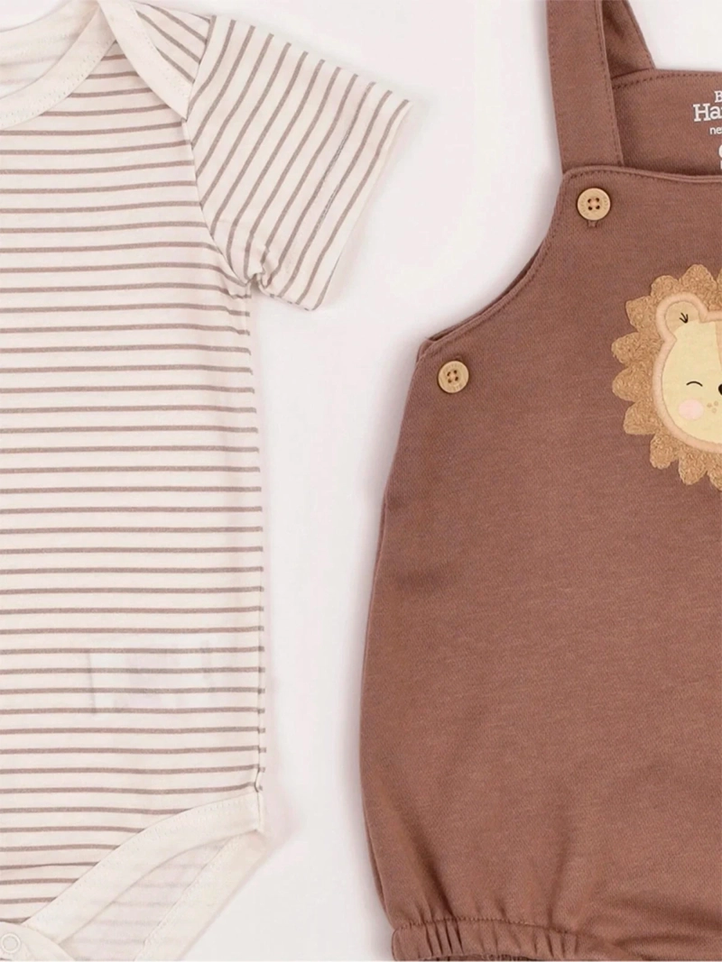 CONJUNTO JARDINERA + BODY NIÑO BABY HARVEST ALGODÓN  - 3