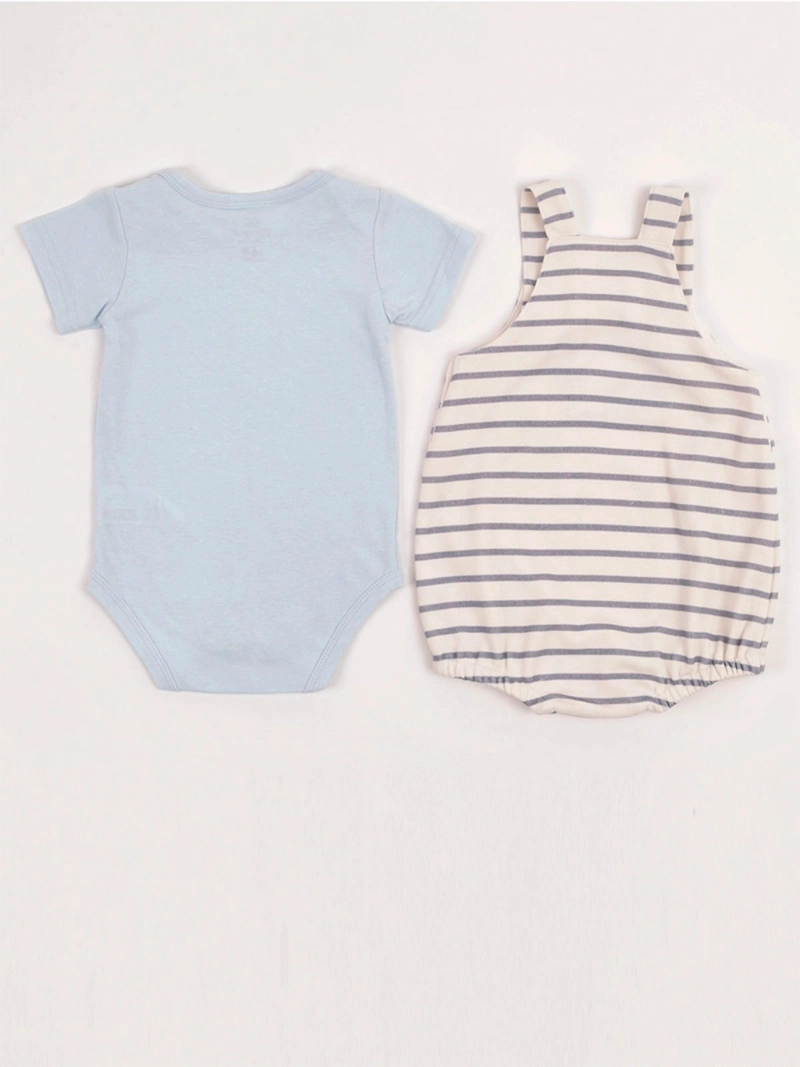 CONJUNTO JARDINERA + BODY NIÑO BABY HARVEST ALGODÓN  - 2
