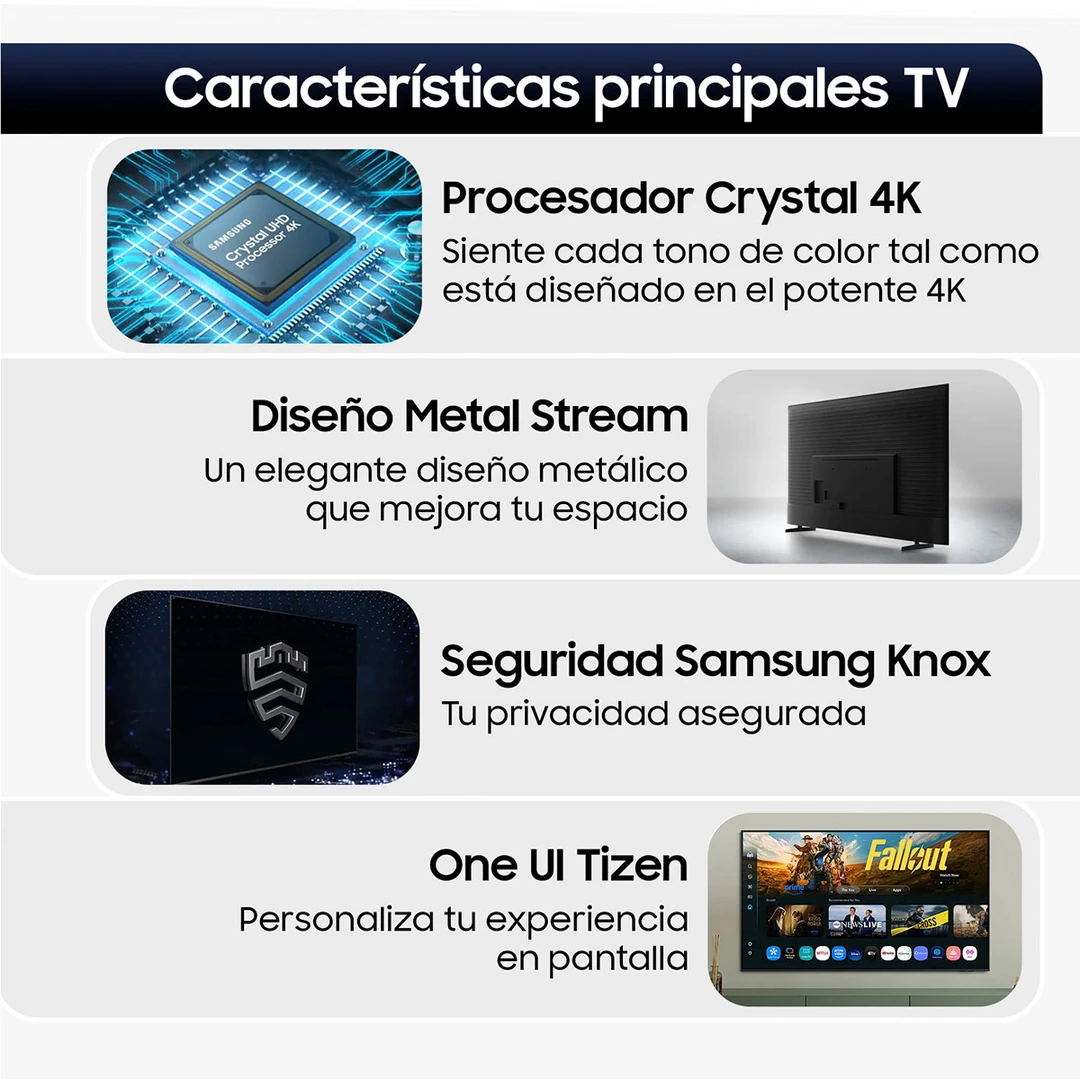 SMART TV SAMSUNG LED 4K UHD 43” CRYSTAL UN43U8000FGXZS - 4
