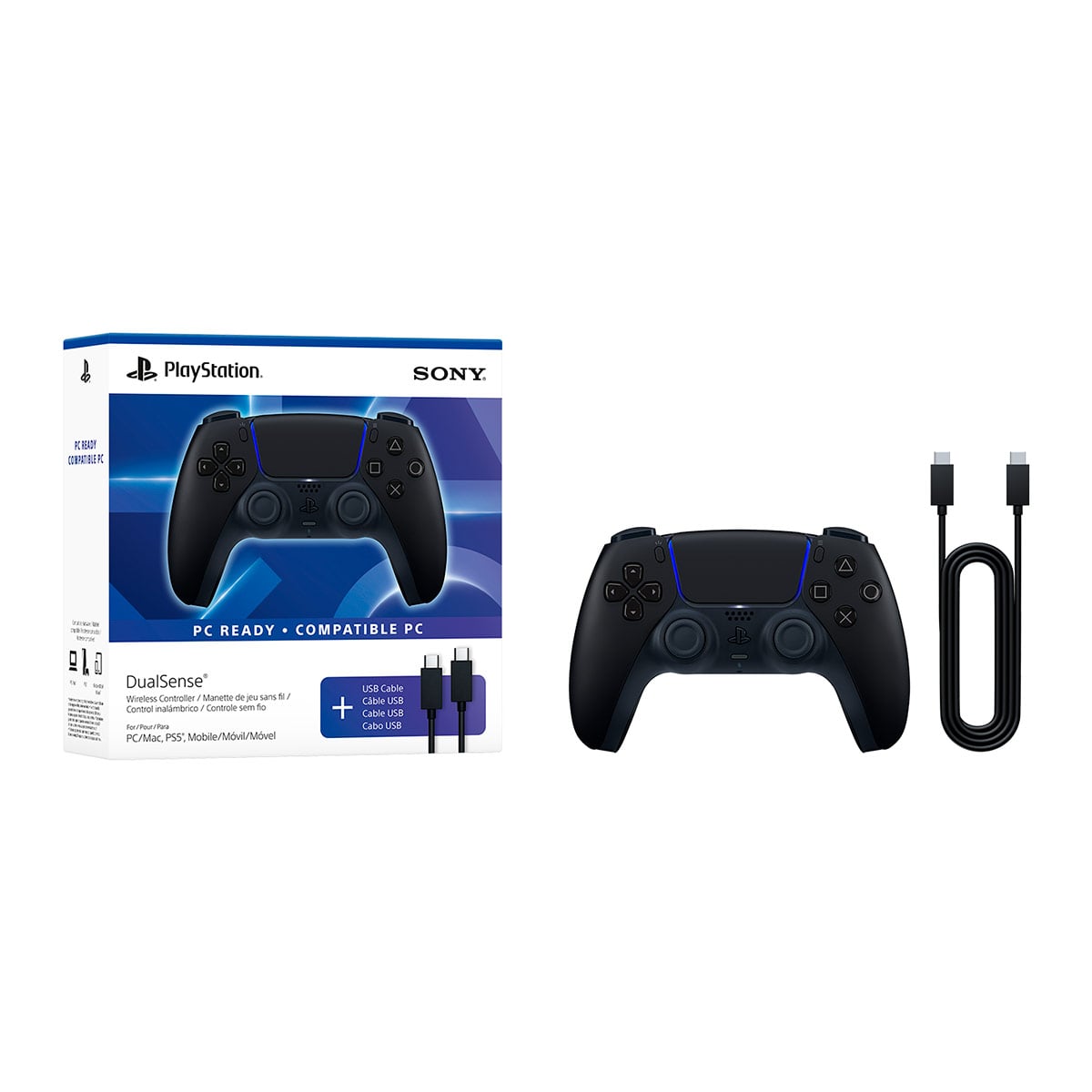 CONTROL PS5 DUALSENSE INALÁMBRICO SONY + CABLE USB PARA PC - 1